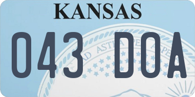 KS license plate 043DOA