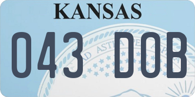 KS license plate 043DOB