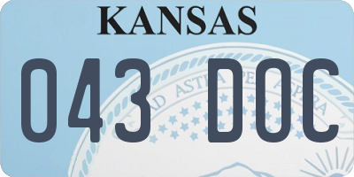 KS license plate 043DOC