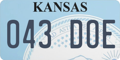 KS license plate 043DOE