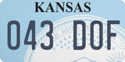 KS license plate 043DOF
