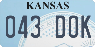 KS license plate 043DOK
