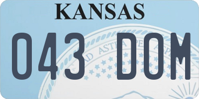 KS license plate 043DOM
