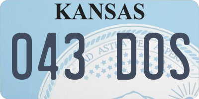 KS license plate 043DOS