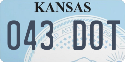 KS license plate 043DOT