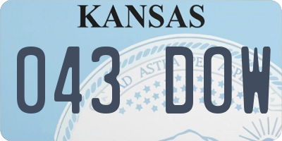 KS license plate 043DOW