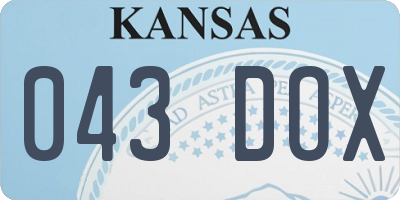 KS license plate 043DOX