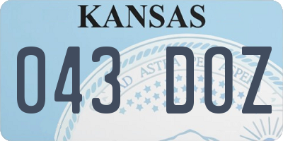 KS license plate 043DOZ