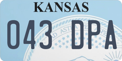 KS license plate 043DPA