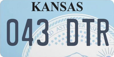 KS license plate 043DTR