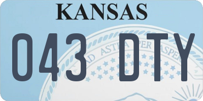 KS license plate 043DTY