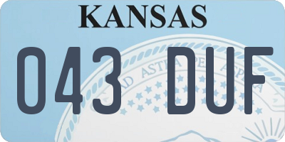 KS license plate 043DUF