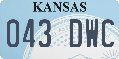 KS license plate 043DWC