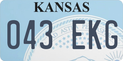 KS license plate 043EKG
