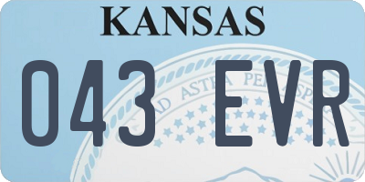 KS license plate 043EVR