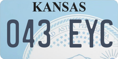 KS license plate 043EYC