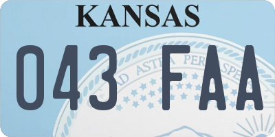 KS license plate 043FAA