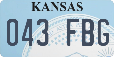 KS license plate 043FBG