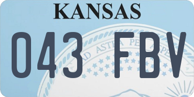 KS license plate 043FBV