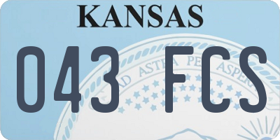 KS license plate 043FCS