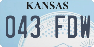 KS license plate 043FDW