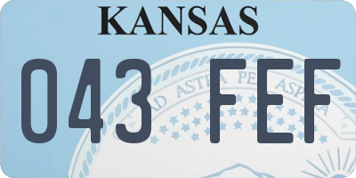 KS license plate 043FEF