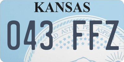 KS license plate 043FFZ