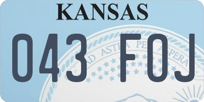 KS license plate 043FOJ