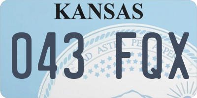 KS license plate 043FQX