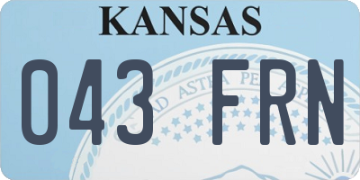 KS license plate 043FRN