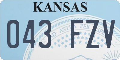 KS license plate 043FZV