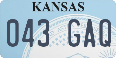 KS license plate 043GAQ