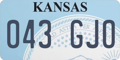 KS license plate 043GJO