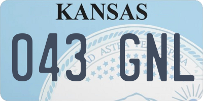 KS license plate 043GNL