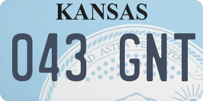 KS license plate 043GNT