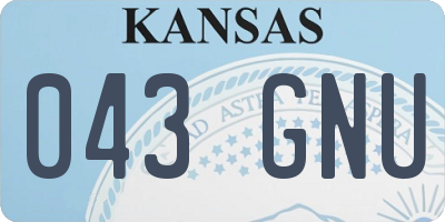 KS license plate 043GNU