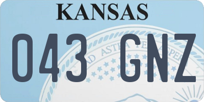 KS license plate 043GNZ
