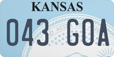 KS license plate 043GOA
