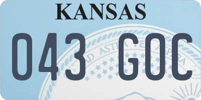 KS license plate 043GOC