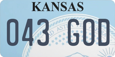 KS license plate 043GOD