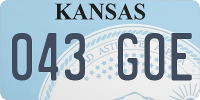 KS license plate 043GOE