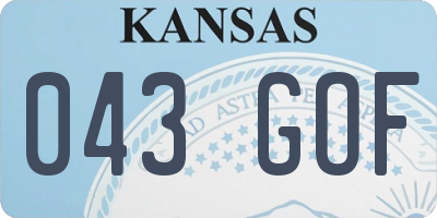 KS license plate 043GOF