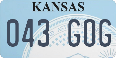 KS license plate 043GOG