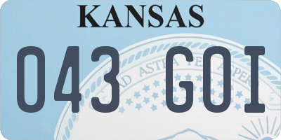 KS license plate 043GOI