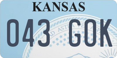 KS license plate 043GOK