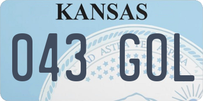 KS license plate 043GOL