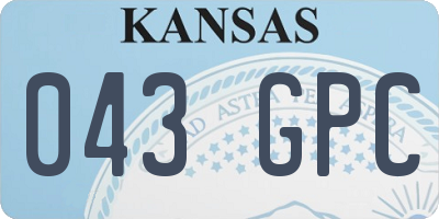 KS license plate 043GPC