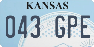 KS license plate 043GPE