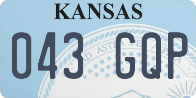 KS license plate 043GQP