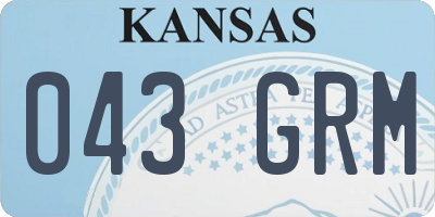 KS license plate 043GRM